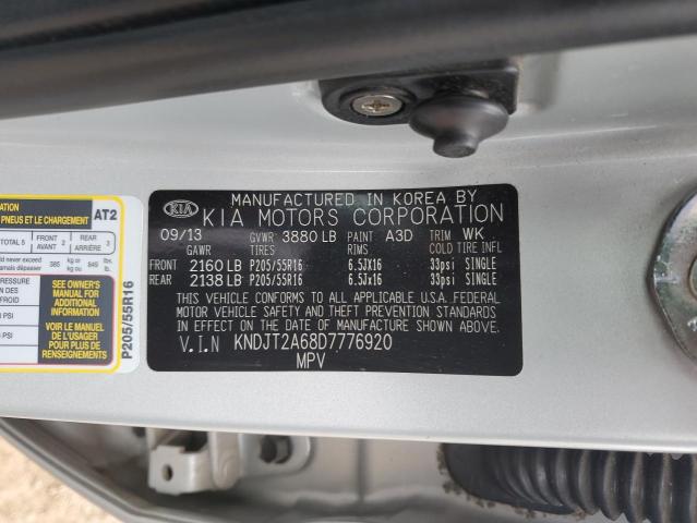 KNDJT2A68D7776920 - 2013 KIA SOUL + SILVER photo 12