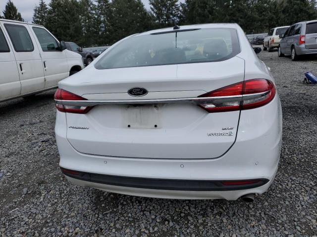 3FA6P0LU0JR274696 - 2018 FORD FUSION SE HYBRID WHITE photo 6