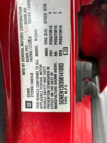 5GNEN13E898141093 - 2009 HUMMER H3T RED photo 10