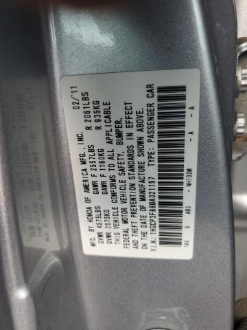 1HGCP3F88BA021197 - 2011 HONDA ACCORD EXL SILVER photo 12