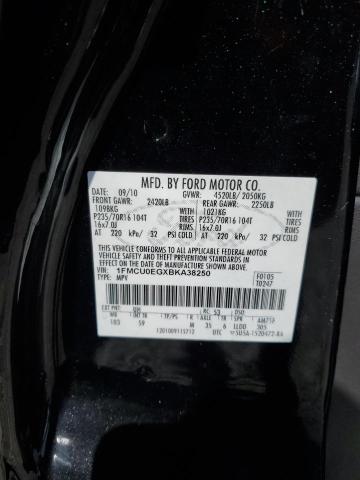 1FMCU0EGXBKA38250 - 2011 FORD ESCAPE LIMITED BLACK photo 13