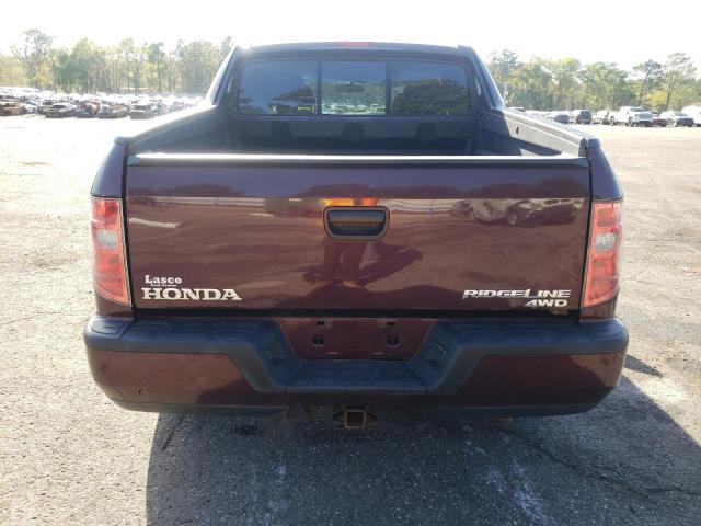 5FPYK1F21BB006512 - 2011 HONDA RIDGELINE RT BURGUNDY photo 6