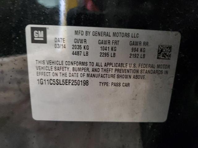 1G11C5SL5EF250198 - 2014 CHEVROLET MALIBU 1LT 黑色 照片 12