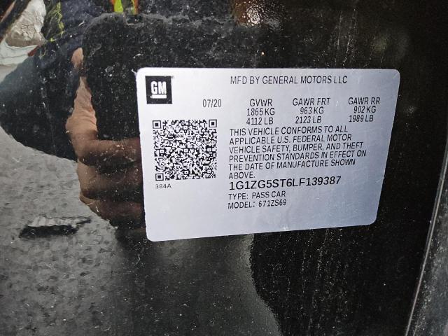 1G1ZG5ST6LF139387 - 2020 CHEVROLET MALIBU RS 黑色 照片 12