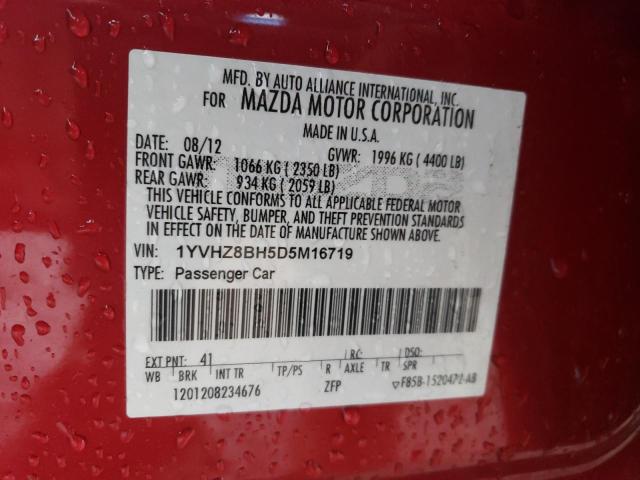 1YVHZ8BH5D5M16719 - 2013 MAZDA 6 SPORT RED photo 13