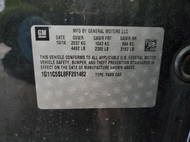 1G11C5SL8FF201482 - 2015 CHEVROLET MALIBU 1LT CHARCOAL photo 12
