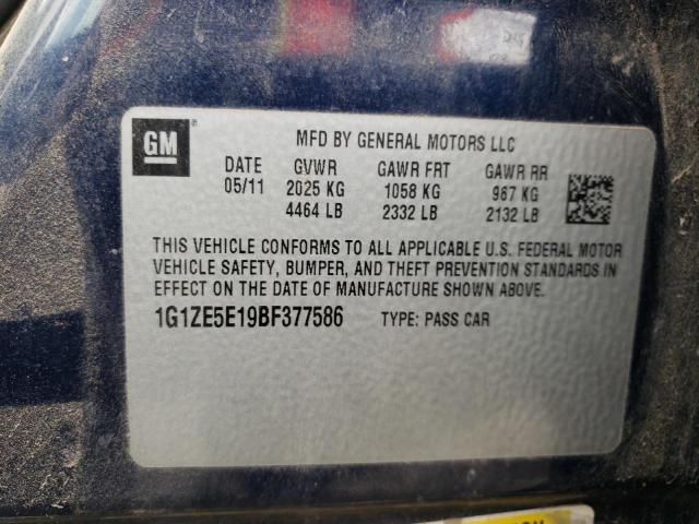 1G1ZE5E19BF377586 - 2011 CHEVROLET MALIBU LTZ ლურჯი ფოტო 12