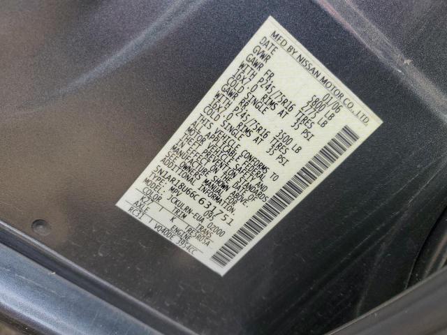 5N1AR18U66C631751 - 2006 NISSAN PATHFINDER LE გრაფიტი ფოტო 13