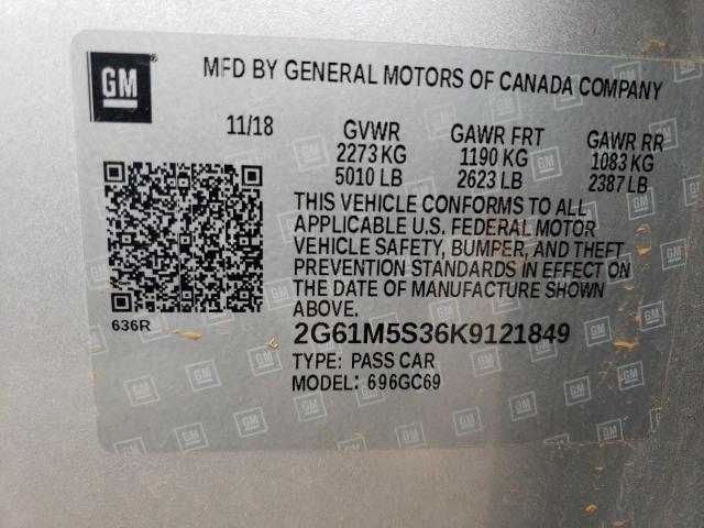 2G61M5S36K9121849 - 2019 CADILLAC XTS LUXURY SILVER photo 12