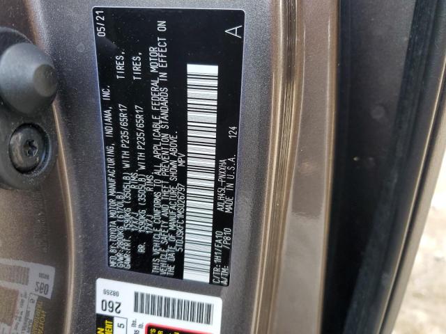 5TDJSKFC1MS026797 - 2021 TOYOTA SIENNA XLE GRAY photo 12