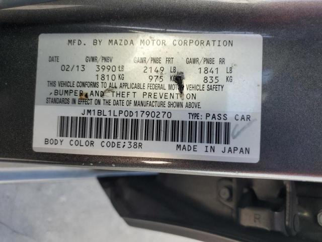 JM1BL1LP0D1790270 - 2013 MAZDA 3 I GRAY photo 12