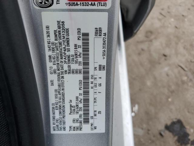 3FADP4AJ1EM132058 - 2014 FORD FIESTA S SILVER photo 12