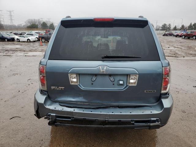 2HKYF18707H539045 - 2007 HONDA PILOT EXL BLUE photo 6