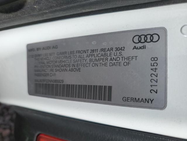 WAU92BF22NN065929 - 2022 AUDI A6 ALLROAD PRESTIGE WHITE photo 12