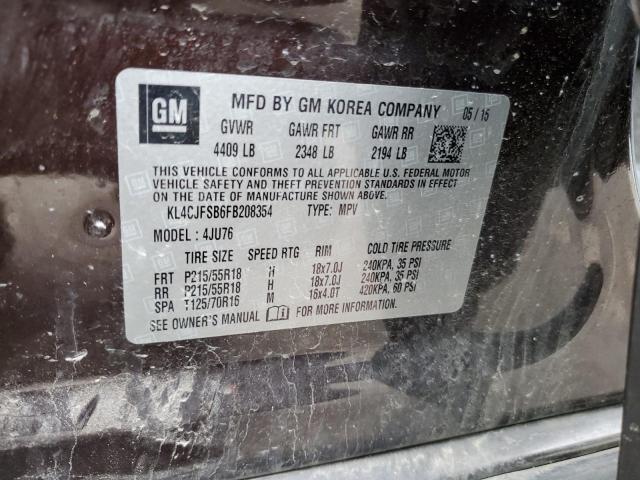 KL4CJFSB6FB208354 - 2015 BUICK ENCORE CONVENIENCE Qəhvəyi foto 12