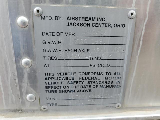1STBFAF252J514639 - 2002 AIRS CAMPER ვერცხლისფერი ფოტო 10