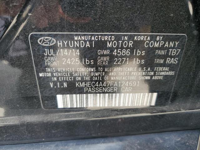 KMHEC4A47FA124691 - 2015 HYUNDAI SONATA HYBRID BLACK photo 13