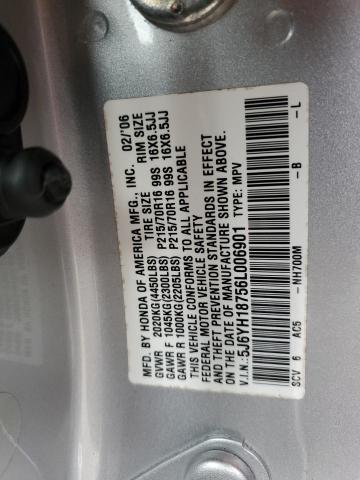 5J6YH18756L006901 - 2006 HONDA ELEMENT EX SILVER photo 13