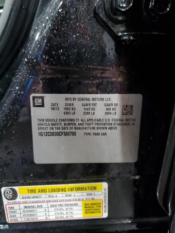 1G1ZC5E00CF380780 - 2012 CHEVROLET MALIBU 1LT 黑色 照片 12