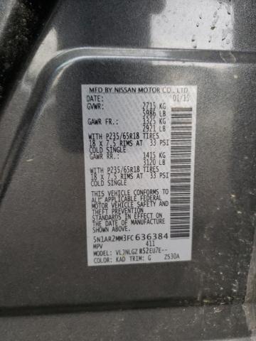 5N1AR2MM3FC636384 - 2015 NISSAN PATHFINDER S 灰色 照片 13