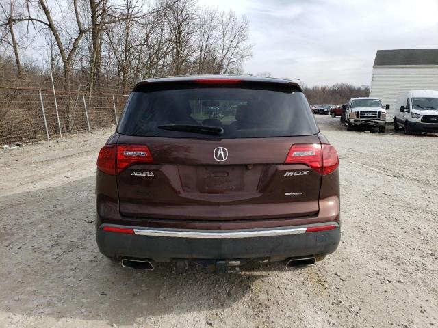 2HNYD2H41AH522492 - 2010 ACURA MDX TECHNOLOGY BURGUNDY photo 6