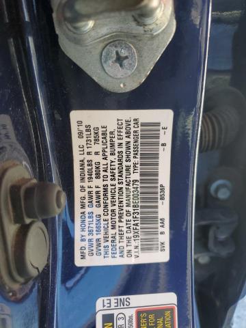 19XFA1F31BE003479 - 2011 HONDA CIVIC VP BLUE photo 12