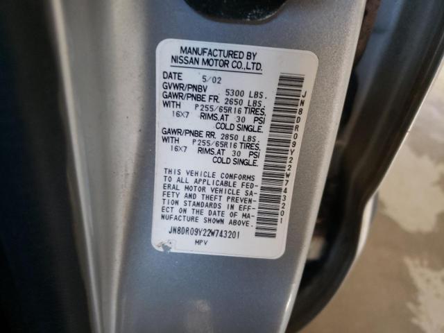 JN8DR09Y22W743201 - 2002 NISSAN PATHFINDER LE 银色 照片 13