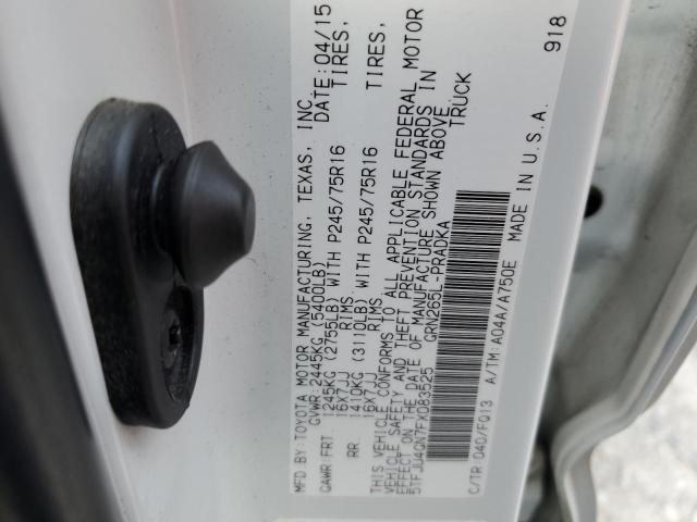 5TFJU4GN7FX083525 - 2015 TOYOTA TACOMA DOUBLE CAB PRERUNNER WHITE photo 12