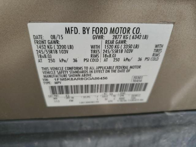 1FM5K8AR8GGA86456 - 2016 FORD EXPLORER POLICE INTERCEPTOR Boz foto 13