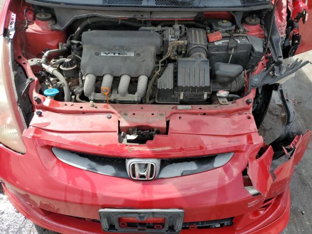 JHMGD38677S007540 - 2007 HONDA FIT S RED photo 11