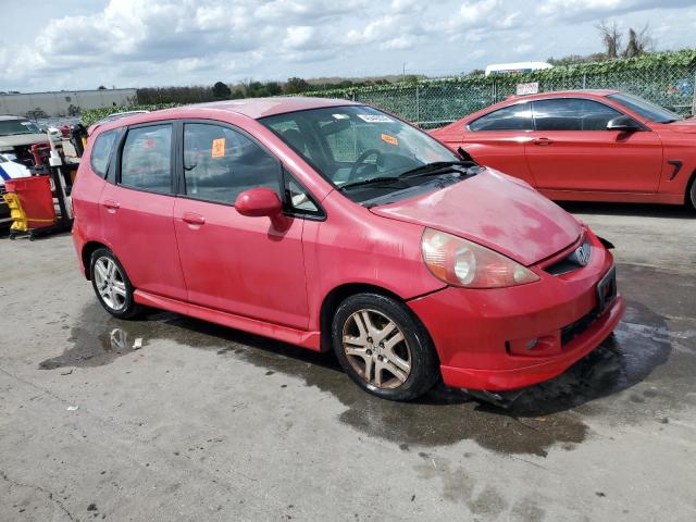 JHMGD38677S007540 - 2007 HONDA FIT S RED photo 4