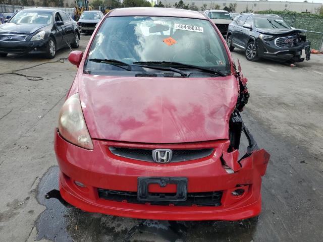 JHMGD38677S007540 - 2007 HONDA FIT S RED photo 5