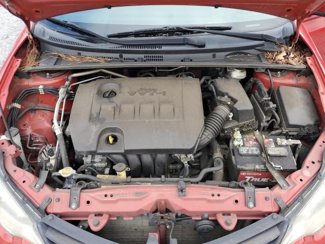 2T1BURHE1EC145563 - 2014 TOYOTA COROLLA L RED photo 11