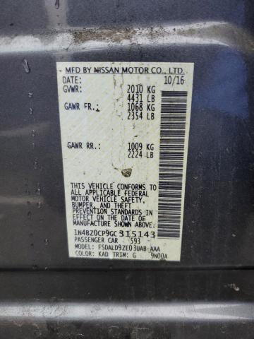 1N4BZ0CP9GC315143 - 2016 NISSAN LEAF SV GRAY photo 12