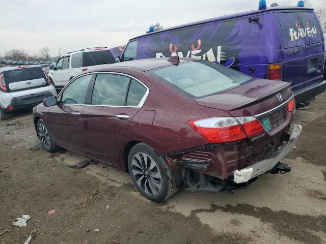 1HGCR6F36FA002881 - 2015 HONDA ACCORD HYBRID MAROON photo 2