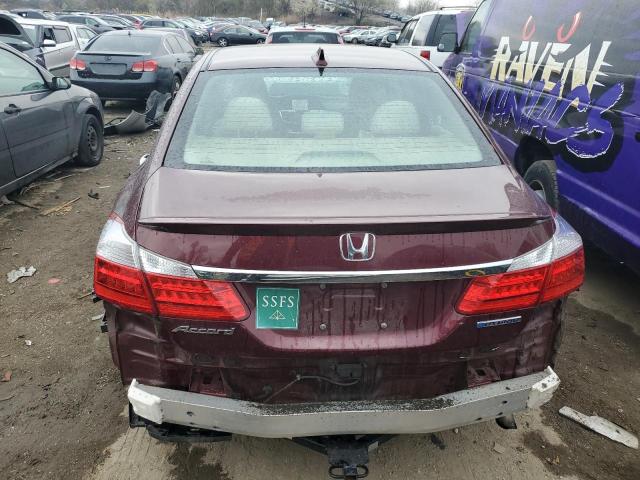 1HGCR6F36FA002881 - 2015 HONDA ACCORD HYBRID MAROON photo 6