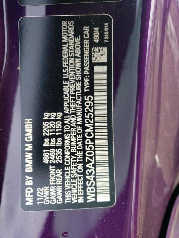 WBS43AZ05PCM25295 - 2023 BMW M4 COMPETITION PURPLE photo 12