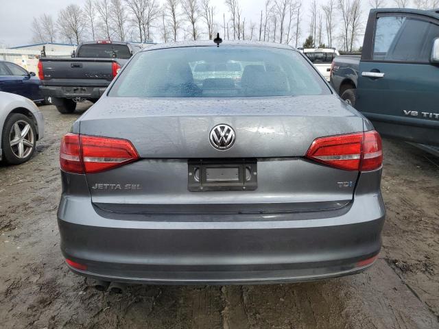 3VWLA7AJ8FM305713 - 2015 VOLKSWAGEN JETTA TDI GRAY photo 6