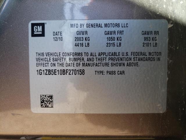 1G1ZB5E10BF270158 - 2011 CHEVROLET MALIBU LS BROWN photo 12