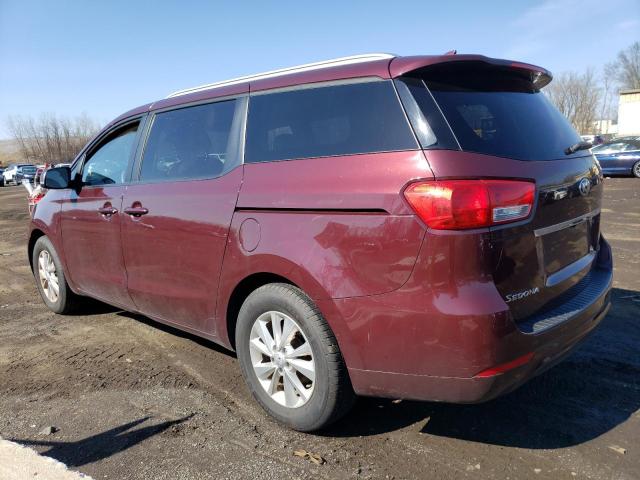 KNDMB5C11G6123844 - 2016 KIA SEDONA LX BURGUNDY photo 2