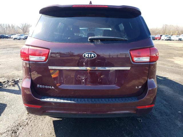 KNDMB5C11G6123844 - 2016 KIA SEDONA LX BURGUNDY photo 6