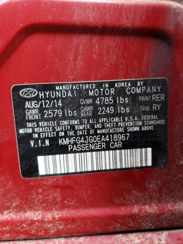 KMHFG4JG0EA418967 - 2014 HYUNDAI AZERA MAROON photo 12