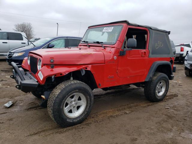 1J4FA49S85P350763 - 2005 JEEP WRANGLER / SPORT RED photo 1