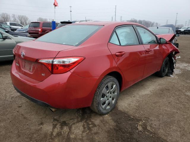 2T1BURHE0EC191482 - 2014 TOYOTA COROLLA L RED photo 3