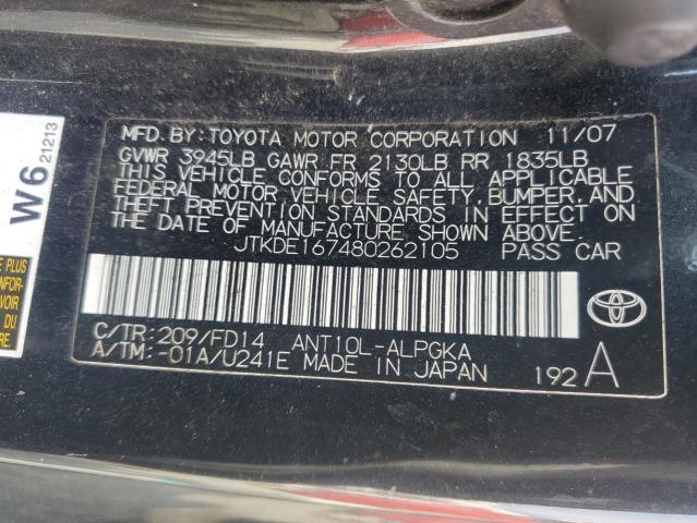 JTKDE167480262105 - 2008 TOYOTA SCION TC 黑色 照片 12