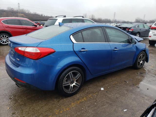 KNAFZ4A86E5068936 - 2014 KIA FORTE EX BLUE photo 3