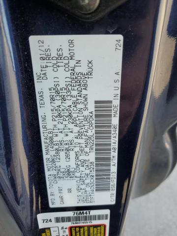 5TFTX4CN3CX015238 - 2012 TOYOTA TACOMA ACCESS CAB Mavi foto 12