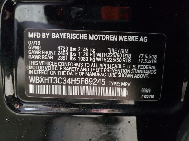 WBXHT3C34H5F69245 - 2017 BMW X1 XDRIVE28I BLACK photo 13