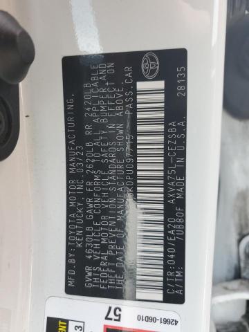 4T1T11BK0PU097715 - 2023 TOYOTA CAMRY SE NIGHT SHADE WHITE photo 12