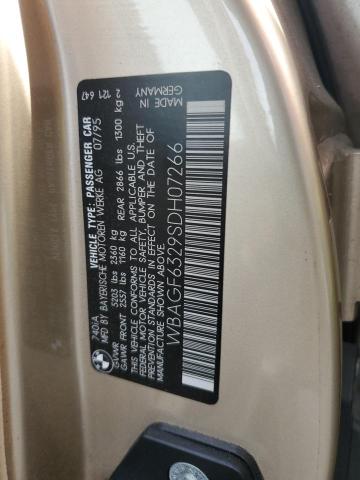 WBAGF6329SDH07266 - 1995 BMW 740 I AUTOMATIC GOLD photo 12